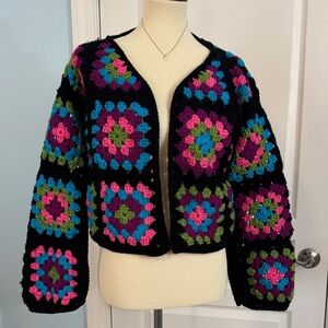 Handmade Colorful Crochet Cardigan